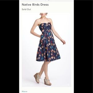 NWOT Anthropologie Bird Strapless Dress size 2